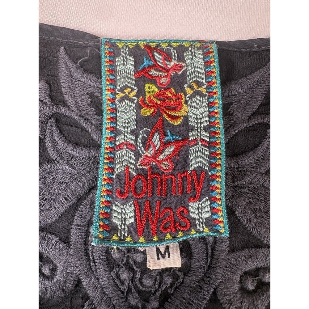 Johnny Was Boho Blouse Long Sleeve Embroidered Festive Women's Medium - Picture 3 of 10